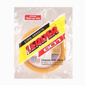 Cinta Adhesiva Transparente 18X65 LEADER LEA060