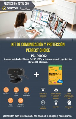Kit Cámara Web Autofocus + Antivirus PERFECT CHOICE PC-990062